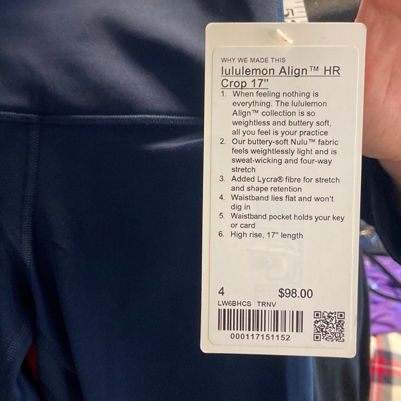 🩷Lululemon Align HR Crop 17" True Navy - Picture 5 of 5